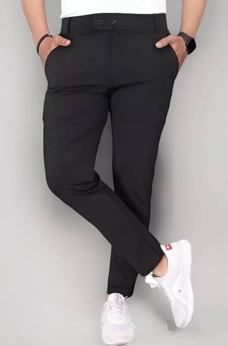 Black - Mens Full Length Formal Lycra Pant